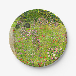 Assiettes En Carton Orchard Gustav Klimt avec Rose