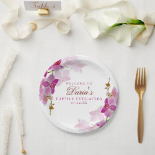Assiettes En Carton Orchidée tropicale