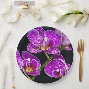 Assiettes En Carton Orchidée violette
