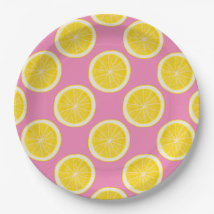 Assiettes En Carton Oreiller à jet de citron rose