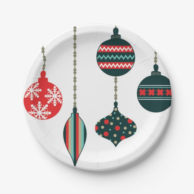 Assiettes En Carton Ornements de Noël (Devant)