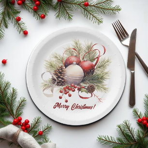 Assiettes En Carton Ornements de sapin de Noël Cônes de pin
