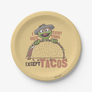 Assiettes En Carton Oscar Je Déteste Tout Sauf Les Tacos