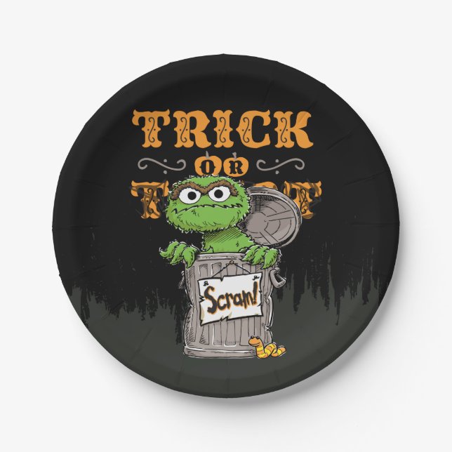 Assiettes En Carton Oscar the Grouch - Trick ou Scram! (Devant)