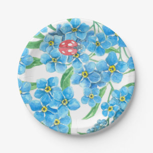Assiettes En Carton Oublie-moi pas un motif sans soudure