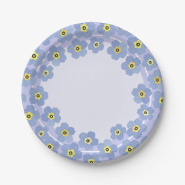 Assiettes En Carton Oubliez-moi les plaques de fleurs bleues