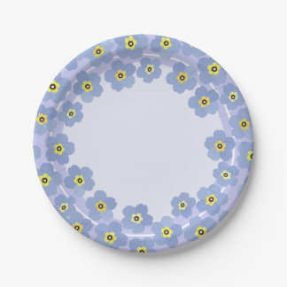 Assiettes En Carton Oubliez-moi les plaques de fleurs bleues