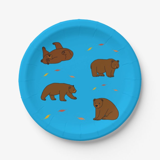 Assiettes En Carton Ours Brown (Devant)