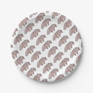 Assiettes En Carton Ours de l'eau Tardigrade