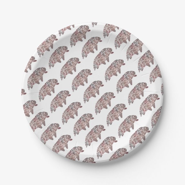 Assiettes En Carton Ours de l'eau Tardigrade (Devant)