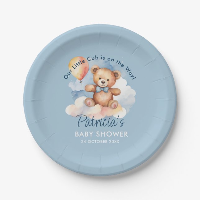 Assiettes En Carton Ours en peluche (Devant)