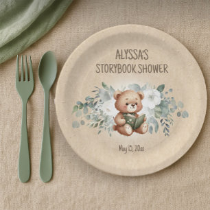 Assiettes En Carton Ours en peluche de conte de fées Baby Shower 