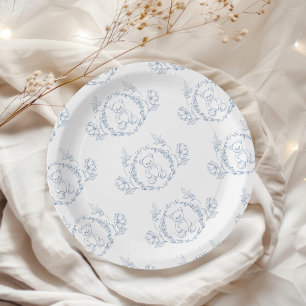Assiettes En Carton Ours en peluche Elégante Chinoiserie Baby shower e