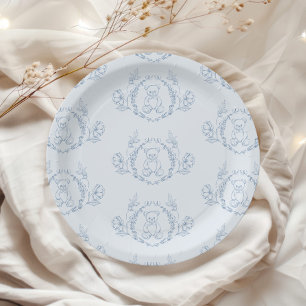Assiettes En Carton Ours en peluche Elégante Chinoiserie Baby shower e