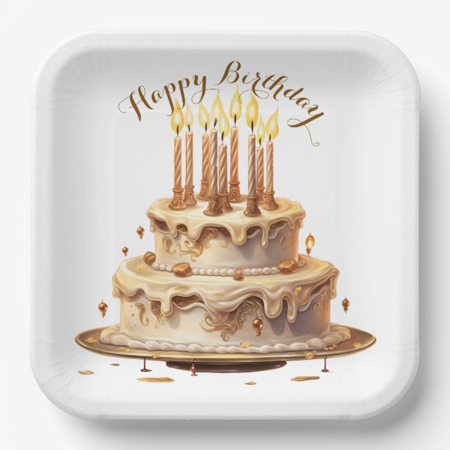 Assiettes En Carton Ours en Teddy Balloon beige Anniversaire (Recto)