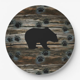 Assiettes En Carton Ours Noir Ours Noir Pâtes Bois Rustique