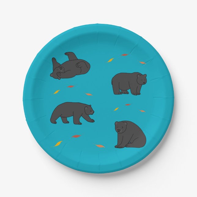 Assiettes En Carton Ours noirs (Devant)