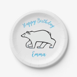 Assiettes En Carton OURS POLAIRE - Animaux sauvages - Fête