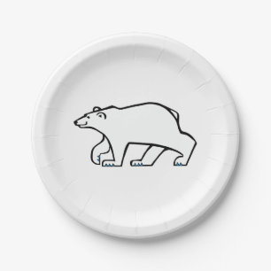 Assiettes En Carton OURS POLAIRE cool - Faune de l'Arctique - - Partie
