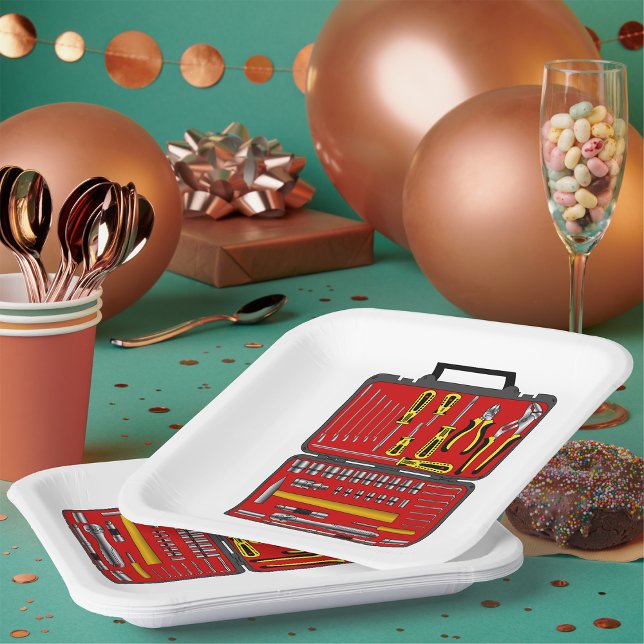 Assiettes En Carton Outils Dans Une Boîte À Outils (Créateur téléchargé)
