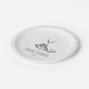 Assiettes En Carton Oyster Pearl  noir et blanc