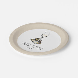 Assiettes En Carton Oyster Pearl Party Tan  Blanc