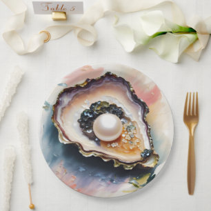 Assiettes En Carton Oyster Pearl Shellfish Art