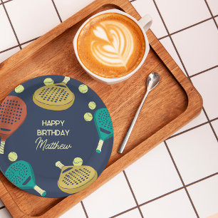 Assiettes En Carton Padel Tennis Thème Personnalisé