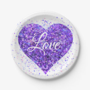 Assiettes En Carton Paillettes scintillantes violettes, valentin graff