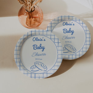 Assiettes En Carton Pain Bleu À La Main Dans Le Four Bébé Garçon Douch