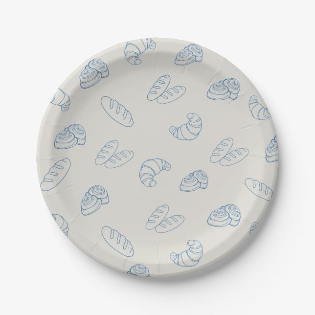 Assiettes En Carton Pain dans le Baby shower du four Pain rustique (Devant)