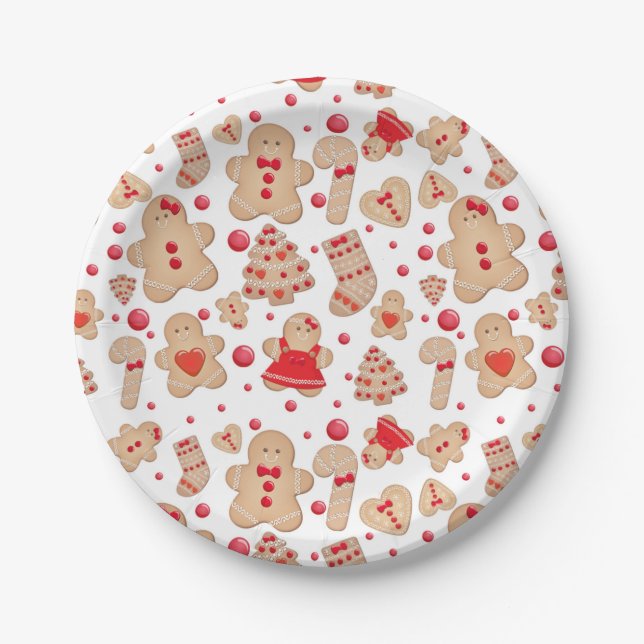 Assiettes En Carton Pain d'épice Homme Baked Cookies rustique Whimsica (Devant)