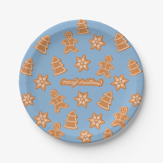 Assiettes En Carton Pain d'épices biscuits Plaques de papier (Devant)