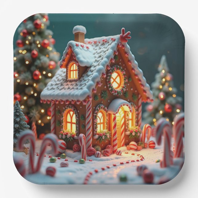 Assiettes En Carton pain d'épices de Noël (Recto)