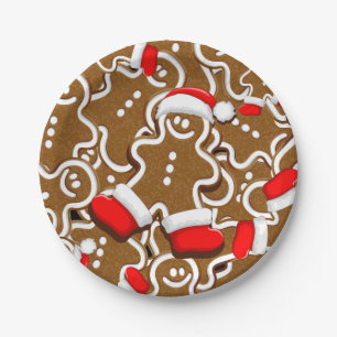 Assiettes En Carton Pain d'épices homme Noël Père Noël