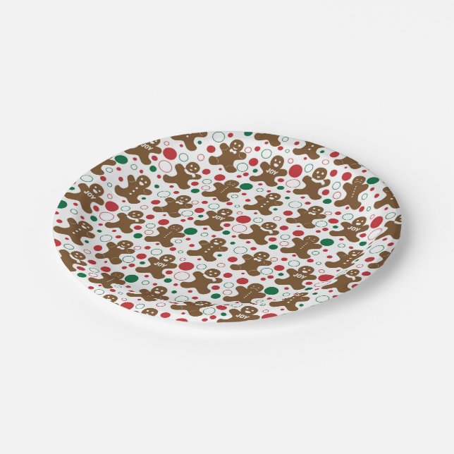 Assiettes En Carton Pain d'épices Hommes Motif de vacances (Angle)
