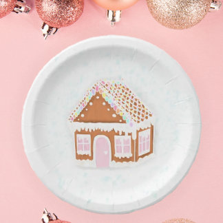 Assiettes En Carton Pain d'épices rose Pastel Plaque en papier