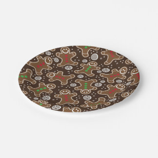 Assiettes En Carton Pains d'épices Brown Red Green Christmas