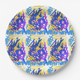 Assiettes En Carton Paint Festive Abstrait moderne