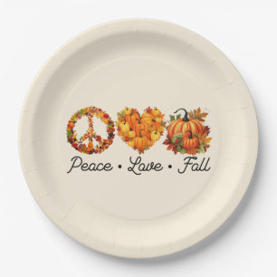 Assiettes En Carton Paix, Amour, Automne - Vibes d'automne douillettes