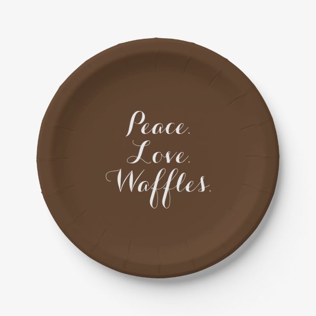 Assiettes En Carton Paix. Amour. Gaufres (Devant)