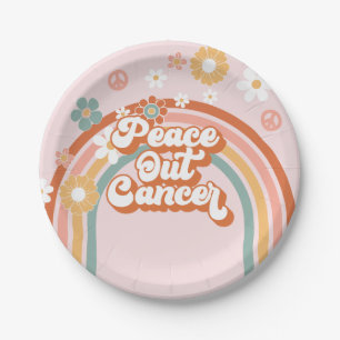 Assiettes En Carton Paix contre le cancer Hippie Arc-en-ciel