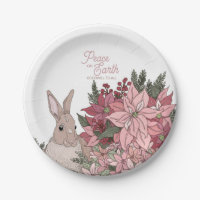 Paix sur Terre Rabbit en Fleurs roses