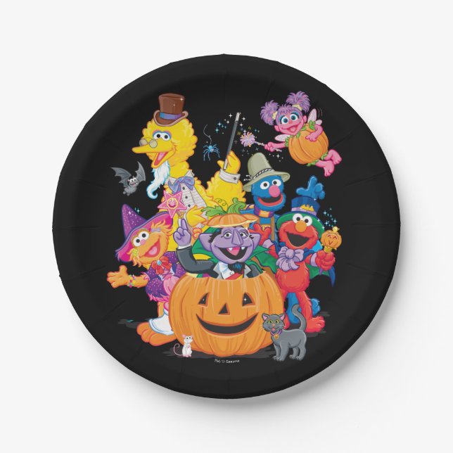 Assiettes En Carton Pal de rue Sésame | Bonne Halloween (Devant)