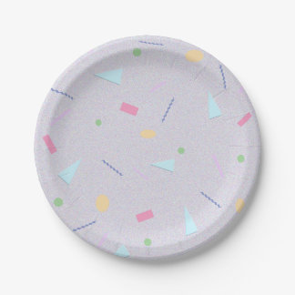 Assiettes En Carton Pale Purple 80s Plaques de papier d'impression