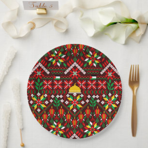 Assiettes En Carton Palestine Tatreez Broderie traditionnelle