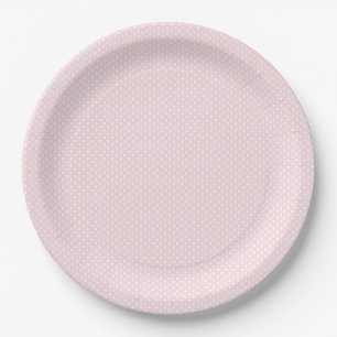 Assiettes En Carton Pâlissez - mini le point rose et blanc