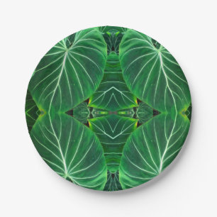 Assiettes En Carton Palm Leaf, feuillage tropical, forêt tropicale