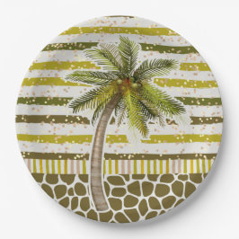 Assiettes En Carton Palm Tree Tropical