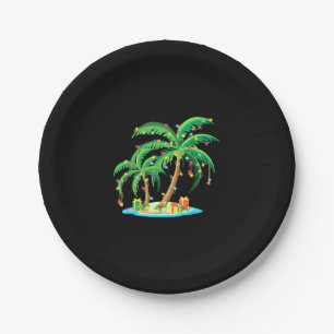 Assiettes En Carton Palmier de Noël Cocotier de Noël Tropical